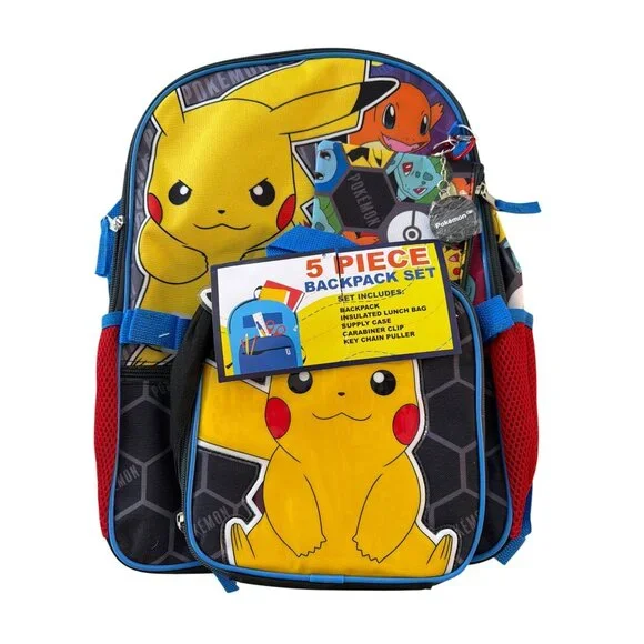 Pokémon 5-Piece Backpack Set With Lunch Bag & Accessories - Picture 2 of 8